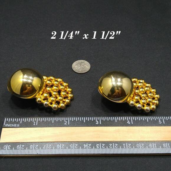 Vintage Edwin Pearl Runway Earrings, Gold Plate, 1950s Mid-century Modern - Picture 6 of 9